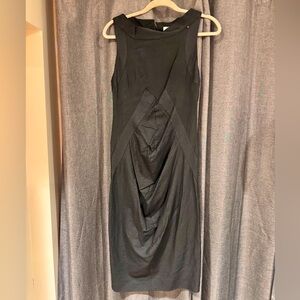 Solid black silk dress
